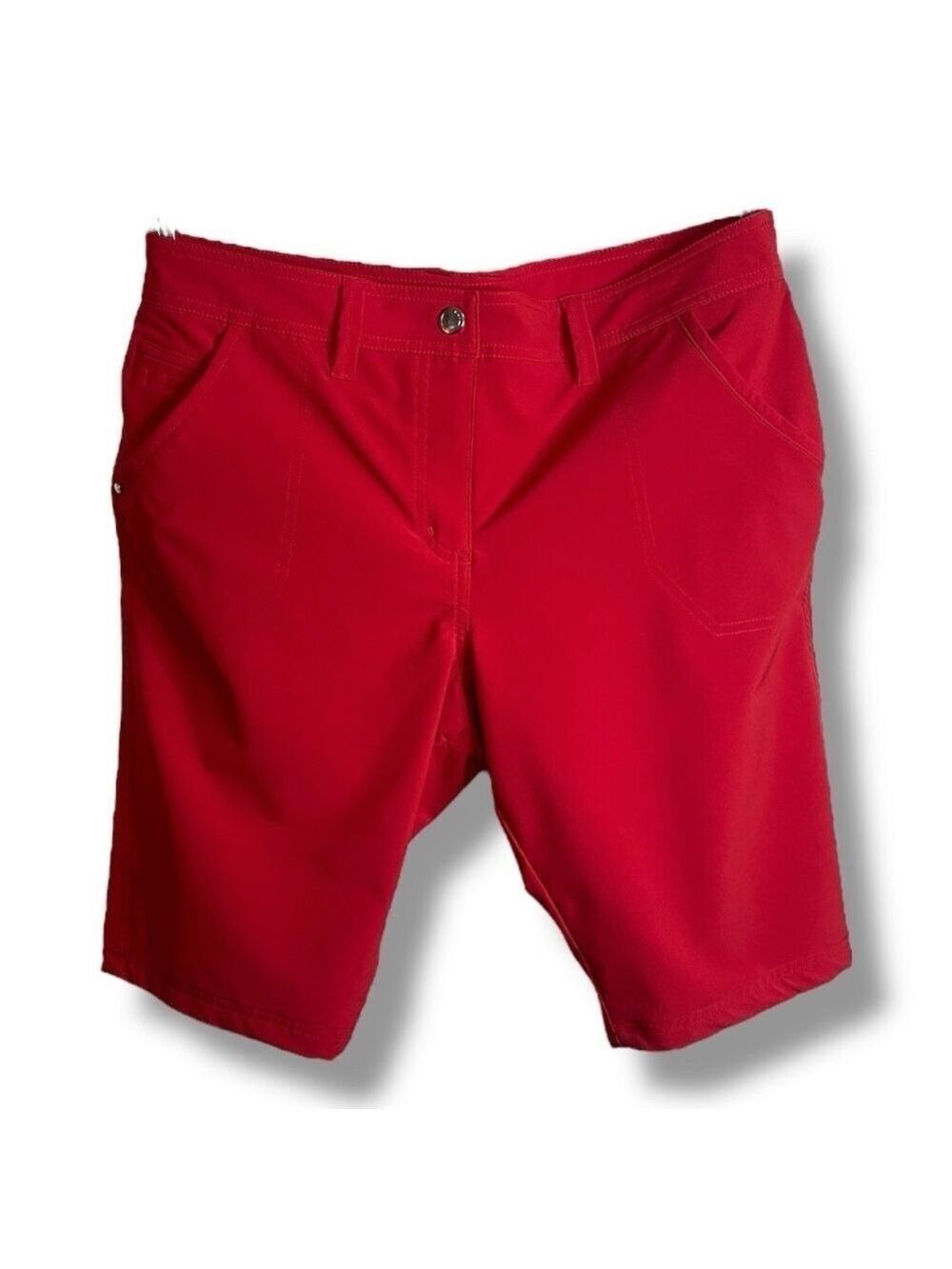 NVO Sport Golf Shorts Women’s Size 10 Inseam 11” Red Stretch UPF 30+